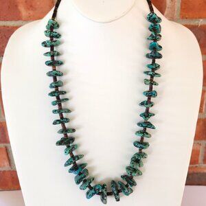 Vintage Turquoise Nugget and Fine Heishi Necklace